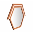 Pemberly Row Contemporary Prism Velvet & Glass Wall Mirror in Terracotta