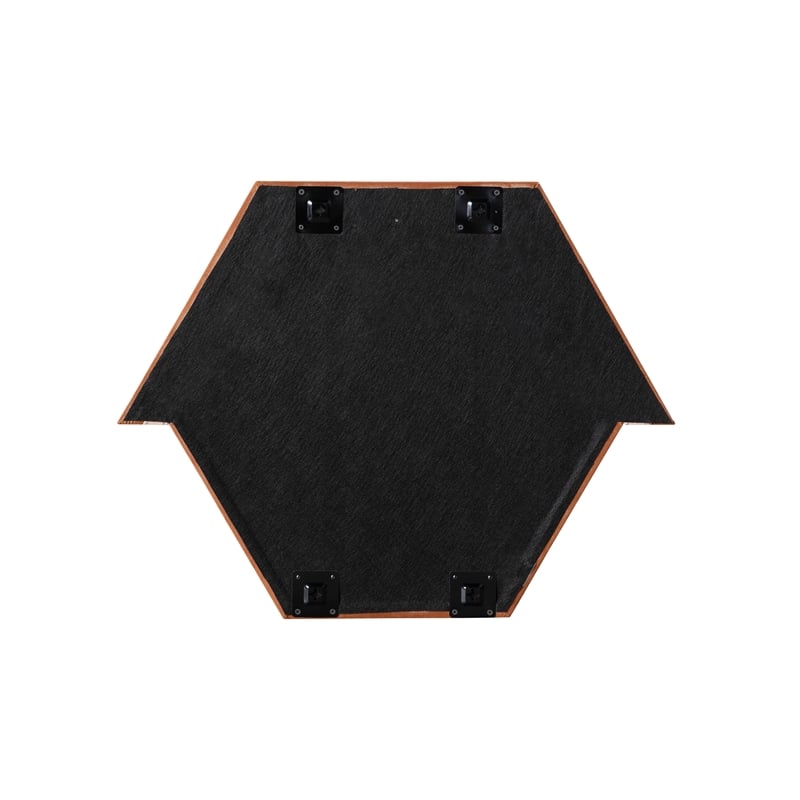 Pemberly Row Contemporary Prism Velvet & Glass Wall Mirror in Terracotta