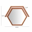 Pemberly Row Contemporary Prism Velvet & Glass Wall Mirror in Terracotta