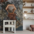 Pemberly Row Contemporary Prism Velvet & Glass Wall Mirror in Terracotta