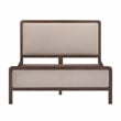 Pemberly Row Contemporary Taupe Velvet Queen Bed - 64.3