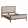 Pemberly Row Contemporary Taupe Velvet Queen Bed - 64.3