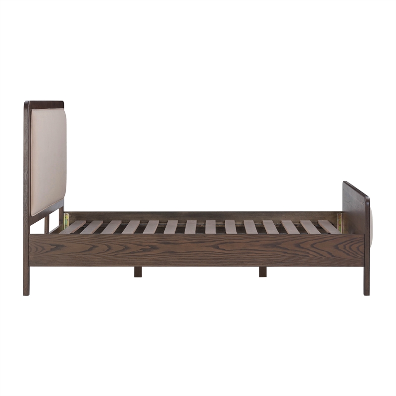Pemberly Row Contemporary Taupe Velvet Queen Bed - 64.3