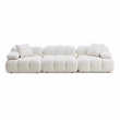 Pemberly Row Transitional Cream Vegan Shearling Modular Sofa