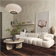 Pemberly Row Transitional Cream Vegan Shearling Modular Sofa