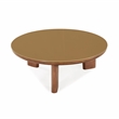 Pemberly Row Contemporary Walnut and Glass Round Coffee Table