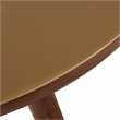 Pemberly Row Contemporary Walnut and Glass Round Coffee Table