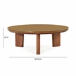 Pemberly Row Contemporary Walnut and Glass Round Coffee Table