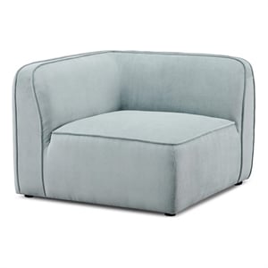 Pemberly Row Seafoam Performance Corduroy Velvet Corner Chair