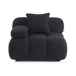 Pemberly Row Contemporary Black Vegan Shearling Modular Corner Chair
