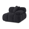 Pemberly Row Contemporary Black Vegan Shearling Modular Corner Chair