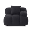 Pemberly Row Contemporary Black Vegan Shearling Modular Corner Chair