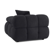 Pemberly Row Contemporary Black Vegan Shearling Modular Corner Chair