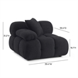 Pemberly Row Contemporary Black Vegan Shearling Modular Corner Chair