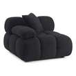 Pemberly Row Contemporary Black Vegan Shearling Modular Corner Chair