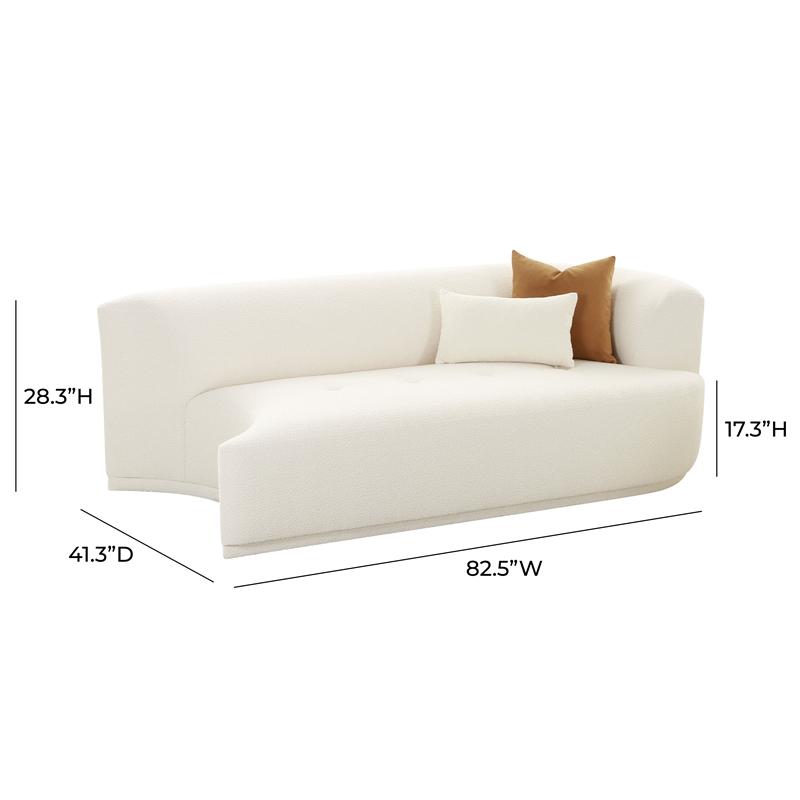 Pemberly Row Transitional Cream Boucle Modular Right-Arm Facing Loveseat