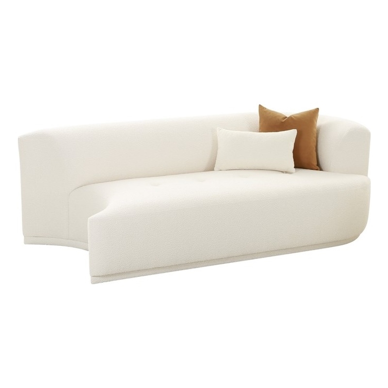 Pemberly Row Transitional Cream Boucle Modular Right-Arm Facing Loveseat