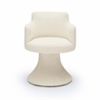 Pemberly Row Contemporary Cream Performance Boucle Swivel Dining Chair