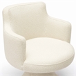 Pemberly Row Contemporary Cream Performance Boucle Swivel Dining Chair