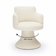 Pemberly Row Contemporary Cream Performance Boucle Swivel Dining Chair