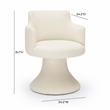 Pemberly Row Contemporary Cream Performance Boucle Swivel Dining Chair