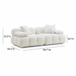 Pemberly Row Transitional Cream Vegan Shearling Modular Loveseat