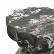 Pemberly Row Indoor / Outdoor Faux Marble & Stone Stool in Black