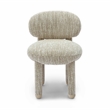 Pemberly Row Contemporary Beige Knubby Performance Fabric Side Chair