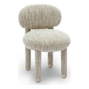 Pemberly Row Contemporary Beige Knubby Performance Fabric Side Chair