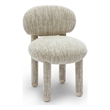 Pemberly Row Contemporary Beige Knubby Performance Fabric Side Chair