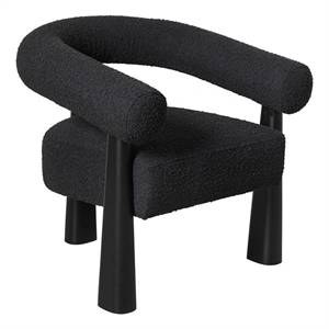 Pemberly Row Contemporary Black Performance Boucle Accent Chair