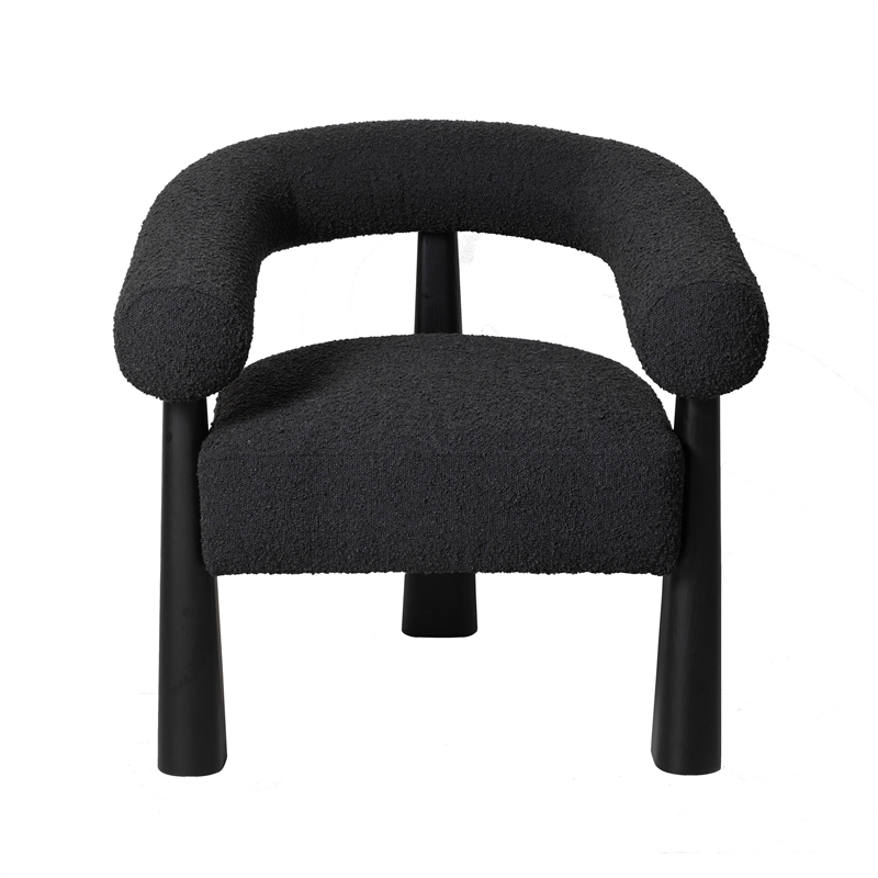 Pemberly Row Contemporary Black Performance Boucle Accent Chair