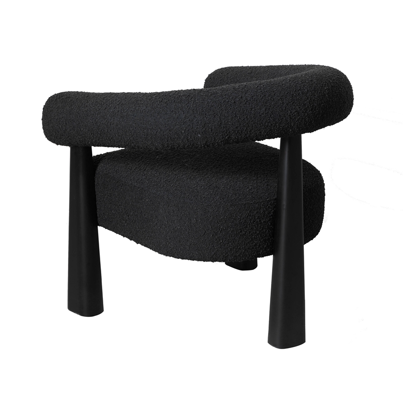 Pemberly Row Contemporary Black Performance Boucle Accent Chair