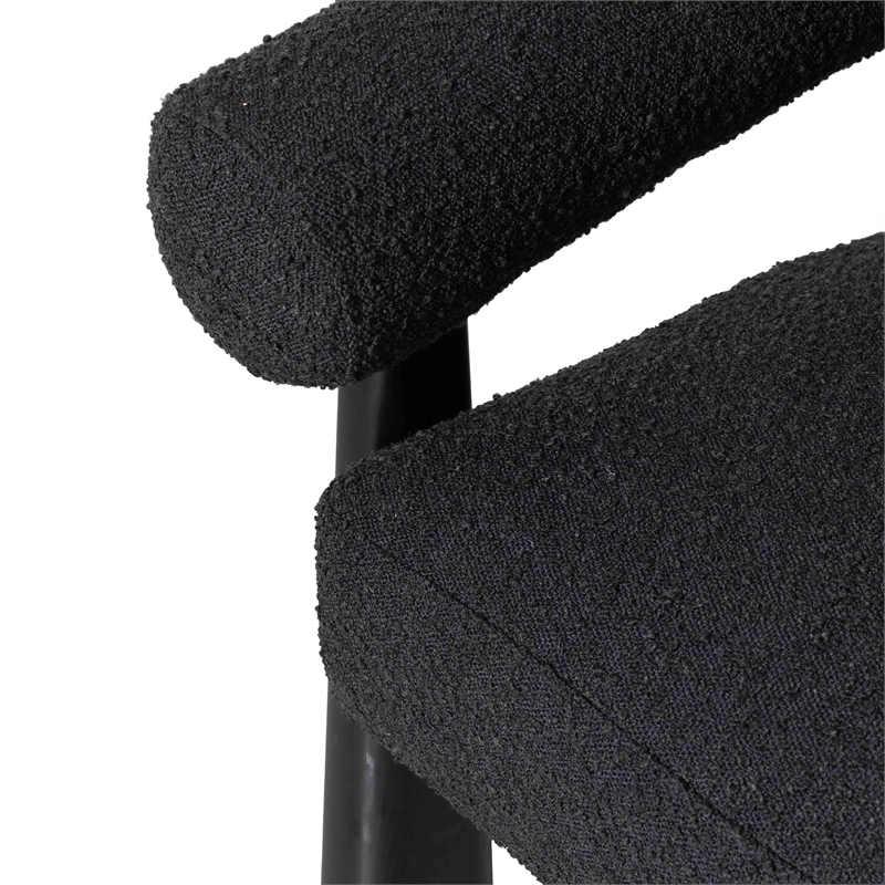 Pemberly Row Contemporary Black Performance Boucle Accent Chair