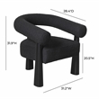 Pemberly Row Contemporary Black Performance Boucle Accent Chair