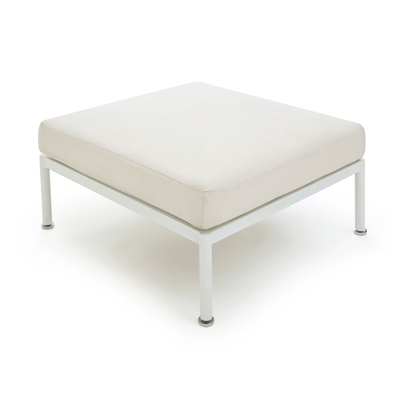 Pemberly Row Handmade Modern / Contemporary Cream Outdoor Ottoman