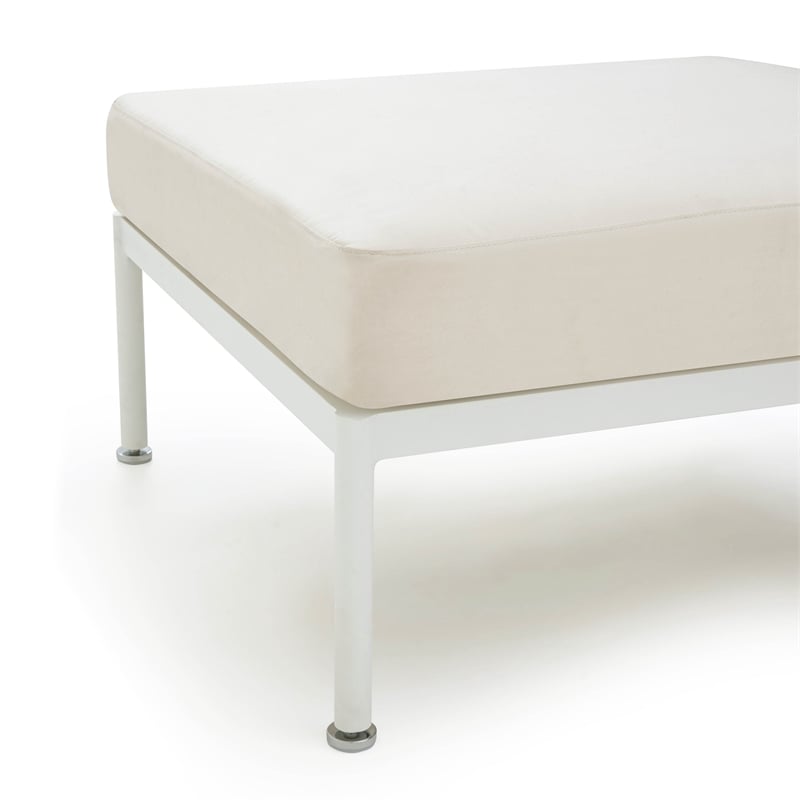 Pemberly Row Handmade Modern / Contemporary Cream Outdoor Ottoman