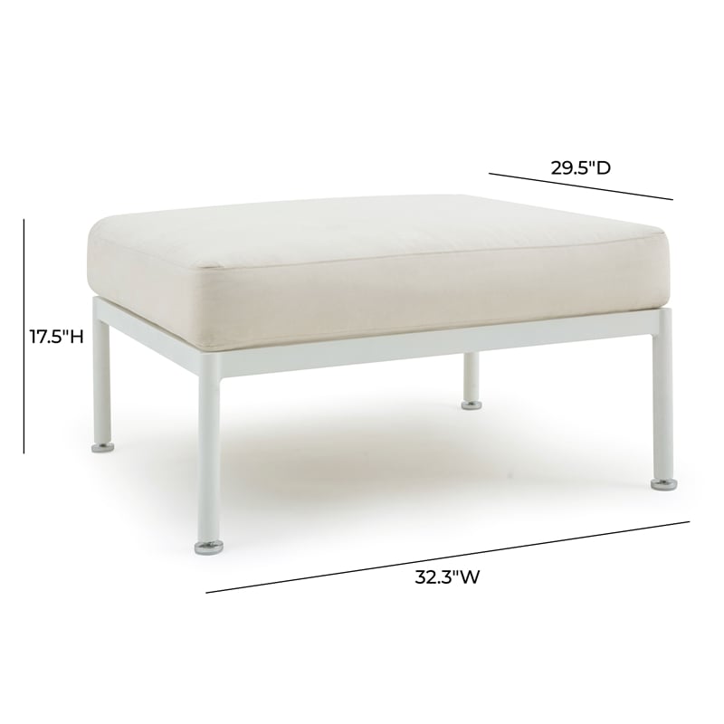 Pemberly Row Handmade Modern / Contemporary Cream Outdoor Ottoman