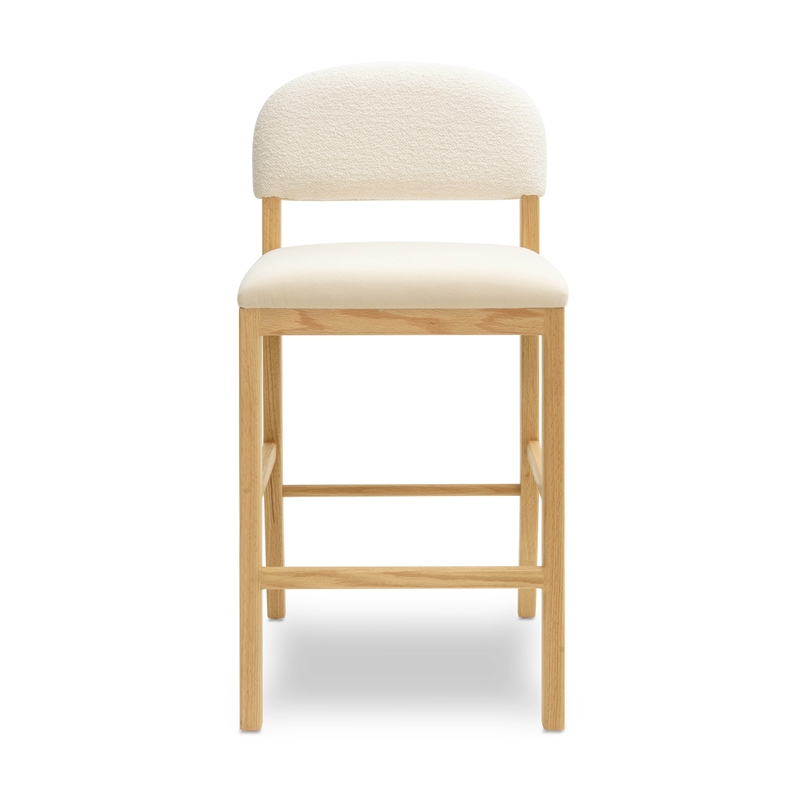 Pemberly Row Transitional Cream Performance Velvet Counter Stool