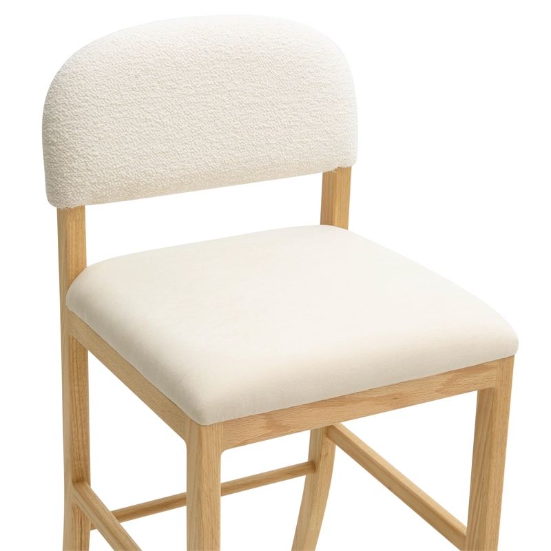 Pemberly Row Transitional Cream Performance Velvet Counter Stool