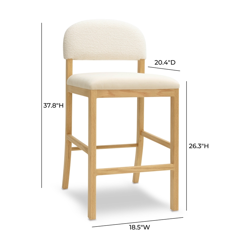 Pemberly Row Transitional Cream Performance Velvet Counter Stool