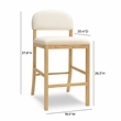 Pemberly Row Transitional Cream Performance Velvet Counter Stool