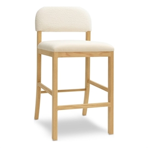 Pemberly Row Transitional Cream Performance Velvet Counter Stool