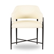 Pemberly Row Cream Vegan Leather and 2-Tone Jacquard Dining Chair
