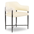 Pemberly Row Cream Vegan Leather and 2-Tone Jacquard Dining Chair