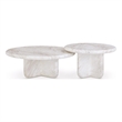 Pemberly Row Contemporary Nesting Indoor/Outdoor Marble Coffee Tables