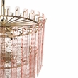 Pemberly Row Handmade Transitional Pink Acrylic 3-Tier Chandelier