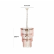 Pemberly Row Handmade Transitional Pink Acrylic 3-Tier Chandelier