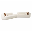Pemberly Row Transitional Cream Boucle 3-Piece Modular Sectional