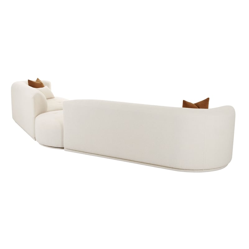 Pemberly Row Transitional Cream Boucle 3-Piece Modular Sectional